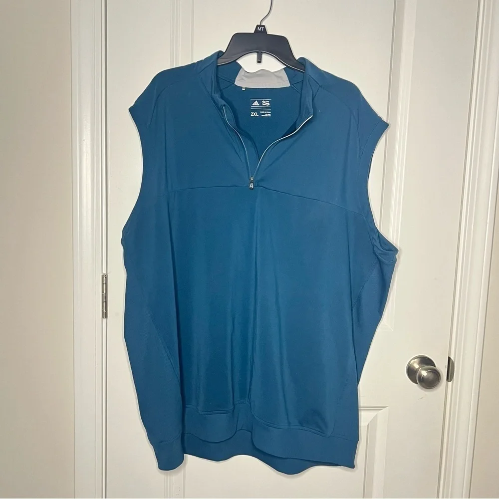 Adidas Golf Men’s Sleeveless Pullover Logo Front Teal Blue Size 2XL